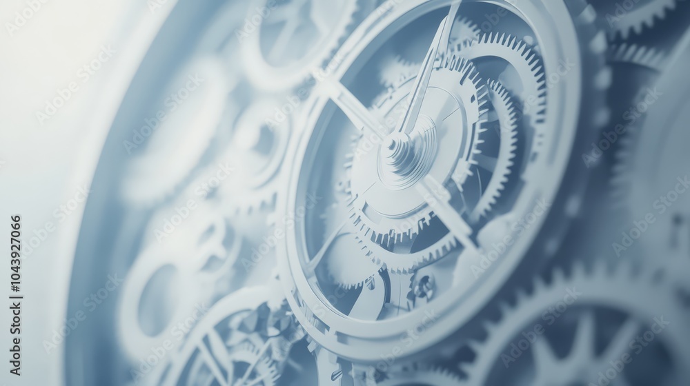 Poster intricate machinery: a close-up of a complex clockwork mechanism, showcasing the precision and elega