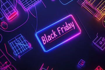 illustration featuring the text "Black Friday" designed for social media promotion or promotional materials. perfect for creating buzz around Black Friday deals