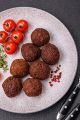 Falafel vegetarian and vegan dish made with chickpeas, spices and herbs