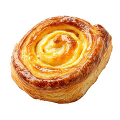 Flaky Danish Pastry with Sweet Cheese Filling, A delightful treat featuring layers of buttery pastry enveloping a rich, creamy cheese center.