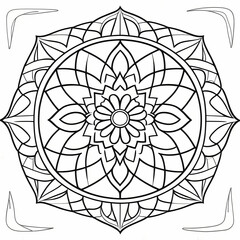 Mandala pattern Coloring book wallpaper design art. tile pattern greeting card sticker lace pattern and tattoo, yoga design. mandala illustration. on white background