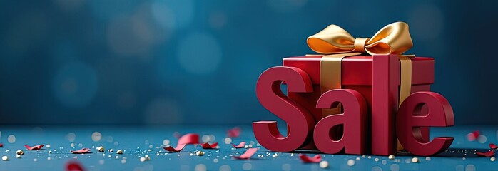 inscription big sale on the background of gift boxes