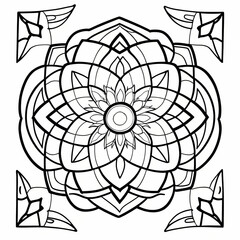 Obraz premium Mandala pattern Coloring book wallpaper design art. tile pattern greeting card sticker lace pattern and tattoo, yoga design. mandala illustration. on white background