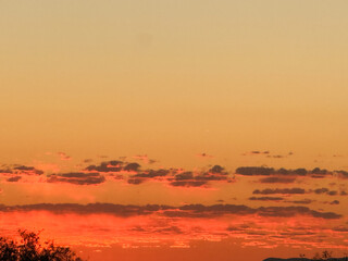 Bright Fiery Sunrise, Fall Morning .