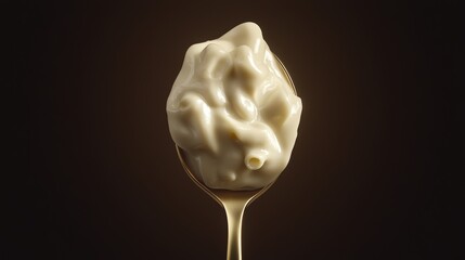Classic mac and cheese on a spoon, showing off the creamy, melted cheese and soft pasta, creating a tempting and comforting food image