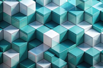 Obraz premium Isometric Cube Pattern in Minimalist Technology Concept for Modern Design and Innovation