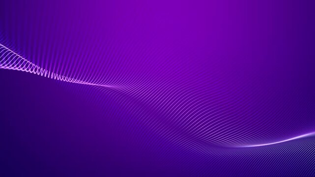 Abstract twisted curves motion blurred glowing waves lines. 3D video loop art design gradient background. waves seamlessly flowing with soft light and bokeh. Fucsia and blue red waves. Technology, 4k