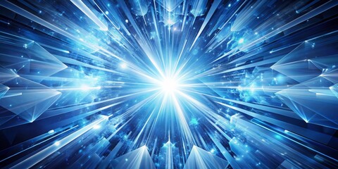 Obraz premium Abstract Blue Crystal Light Burst, abstract, design