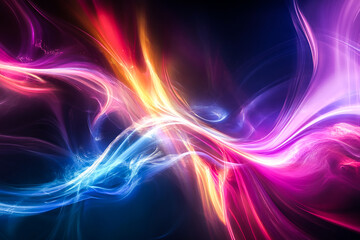 Abstract Flowing Energy Background with Bright Fluid Motion and Electric Light