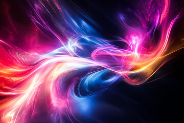 Abstract Flowing Energy Background with Bright Fluid Motion and Electric Light