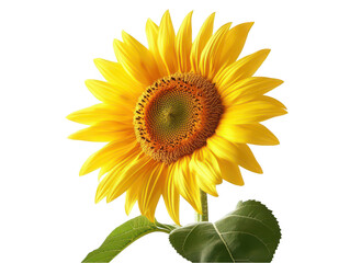 Obraz premium Bright sunflower in full bloom against a clear background.