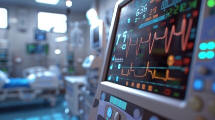 Heart Rate Monitor in a Hospital Room