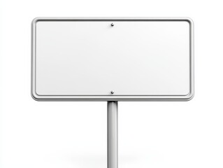 Blank Signpost: A clean, simple, and versatile blank signpost on a metal pole, perfect for your message.  