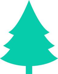 Christmas tree icon. Christmas green tree illustration with star. Christmas tree vector illustration, Tree vector art, xmas tree silhouette, Christmas vector icon.