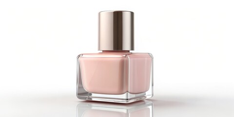 Glass Bottle with Light Pink Nail Polish, nail polish, manicure