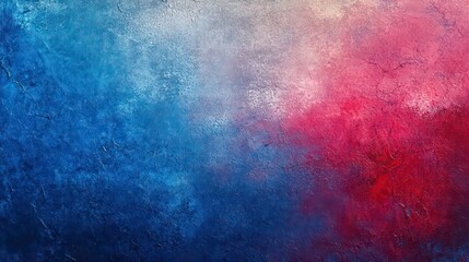 Abstract painting with blue and red hues, creating a dynamic and textured background.