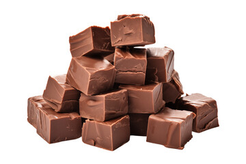 Chocolate fudge isolated on transparent or white background, png