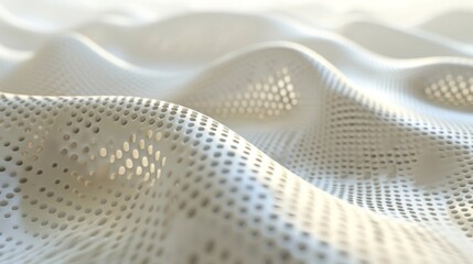 Abstract White Perforated Surface Texture - Minimalist Geometric Design