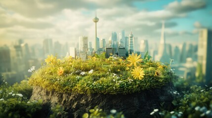 Obraz premium Reducing CO2 emissions, green businesses using renewable energy can limit climate change and global warming, concept of ecology and sustainable environmental lifestyle.