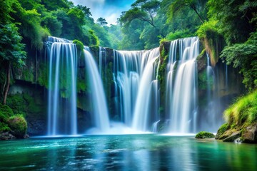 Obraz premium Close-up view of enchanting water splashing and spreading across nature