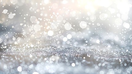 Silver glitter texture white sparkling shiny wrapping background Silver Sequins in Abstract Focus