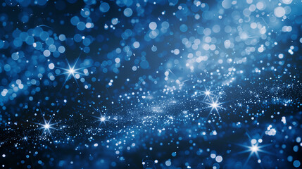 A blue background with many small dots and stars