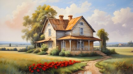 Obraz premium landscape with house
