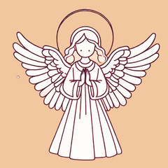 praying angel vector sketch