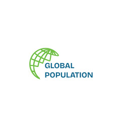Global Population Globe web logo design