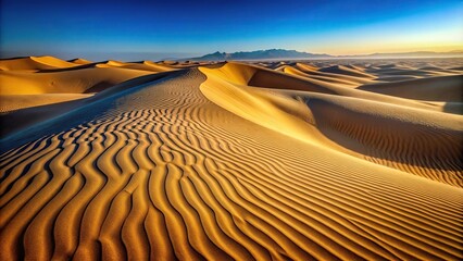 Naklejka premium Scenic desert sand dunes under bright sun