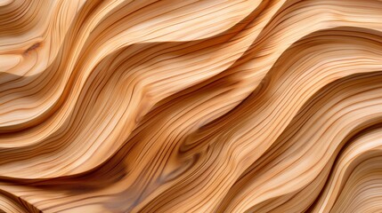 Obraz premium Wavy surface of wooden item banner background copy space. Creative craft decor image backdrop empty. Woodwork masterpiece abstract design concept composition top view, copyspace