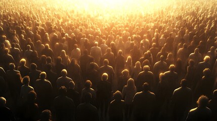Obraz premium Massive Crowd Gathering in a Bright and Graceful Scene with Photographic