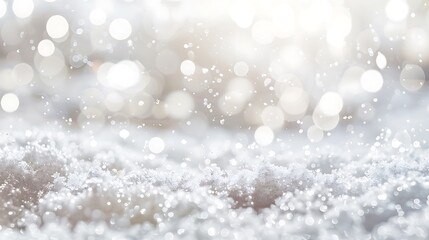 Fototapeta premium Silver glitter texture white sparkling shiny wrapping background Silver Sequins in Abstract Focus