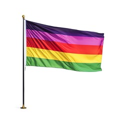 Rainbow flag on an isolated white background, LGBTQ+