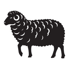Obraz premium Sheep silhouette vector black color white background 