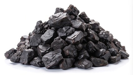 Coal pile isolated on white background