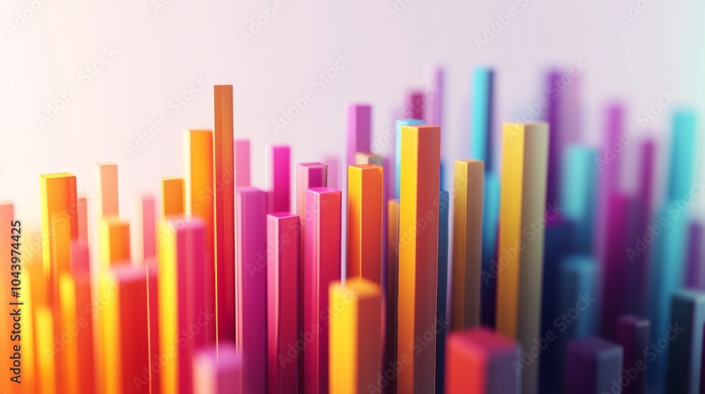 Poster Vibrant Abstract Data Visualization with Colorful Bars