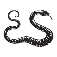 Snake silhouette  vector black color white background 