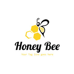 Honey Bee logo vector template design honey Bee logo Design Premium Vector.