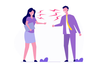 Swearing conflicting concept. Vector illustration.