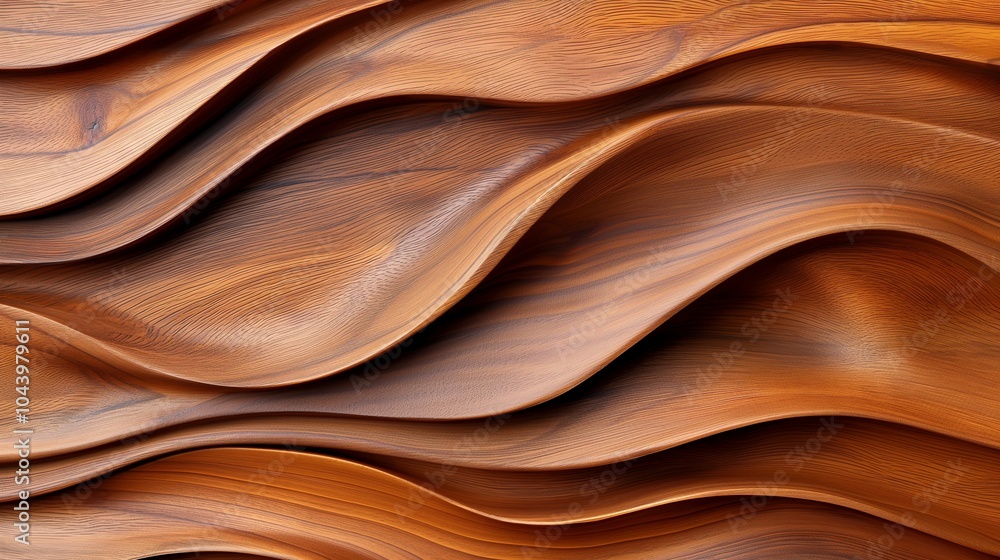 Poster waves pattern on natural wooden surface banner background copy space. abstract design of timber mate