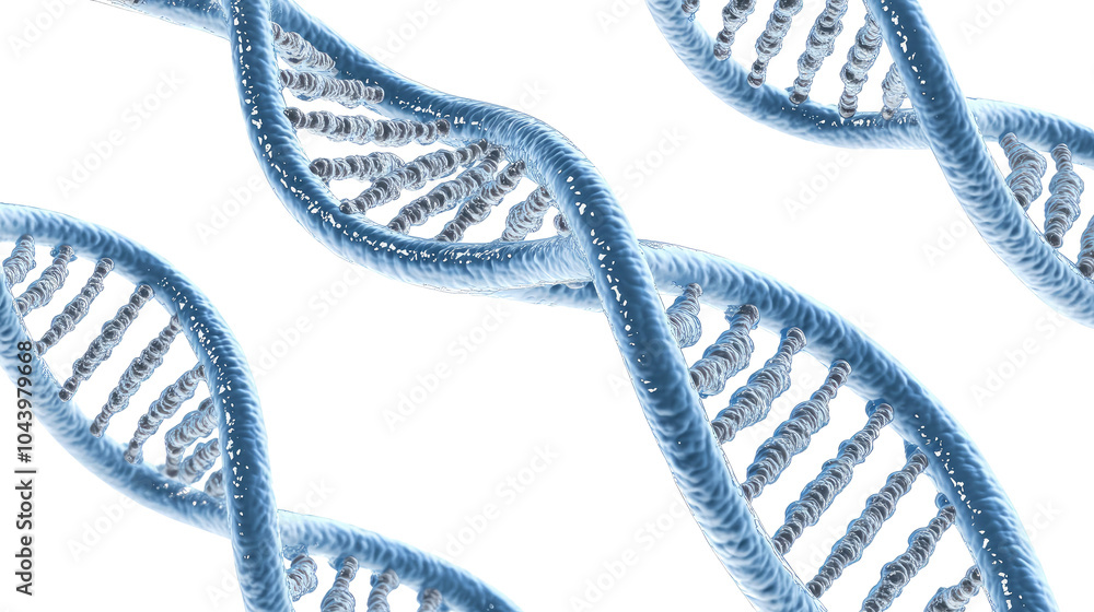 Poster intricate dna genome structures in a collection of isolated objects generative ai