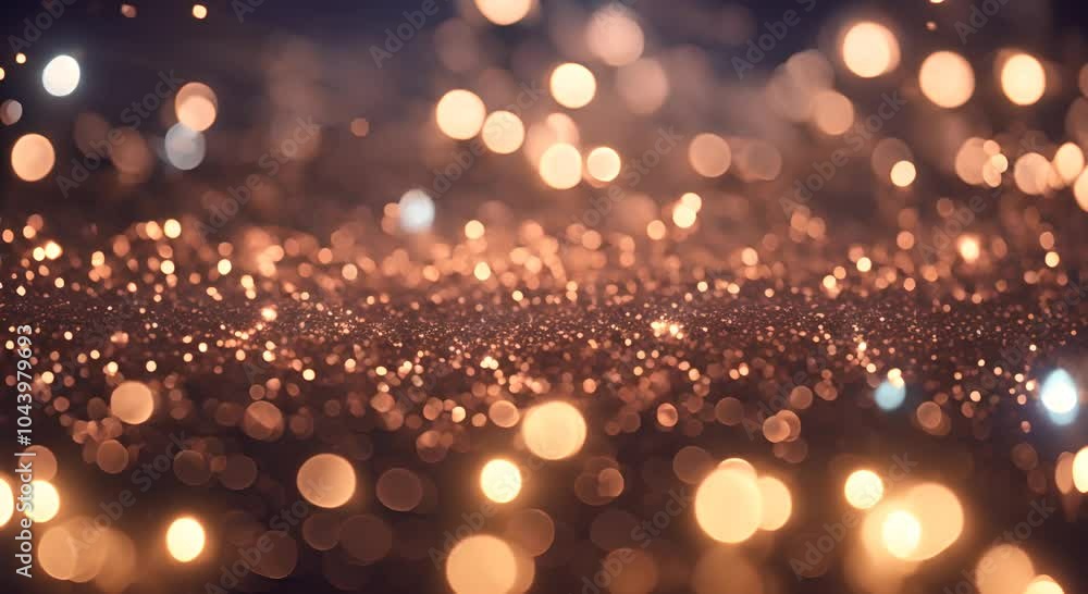 Poster abstract background of glittering particles and bokeh lights 4k