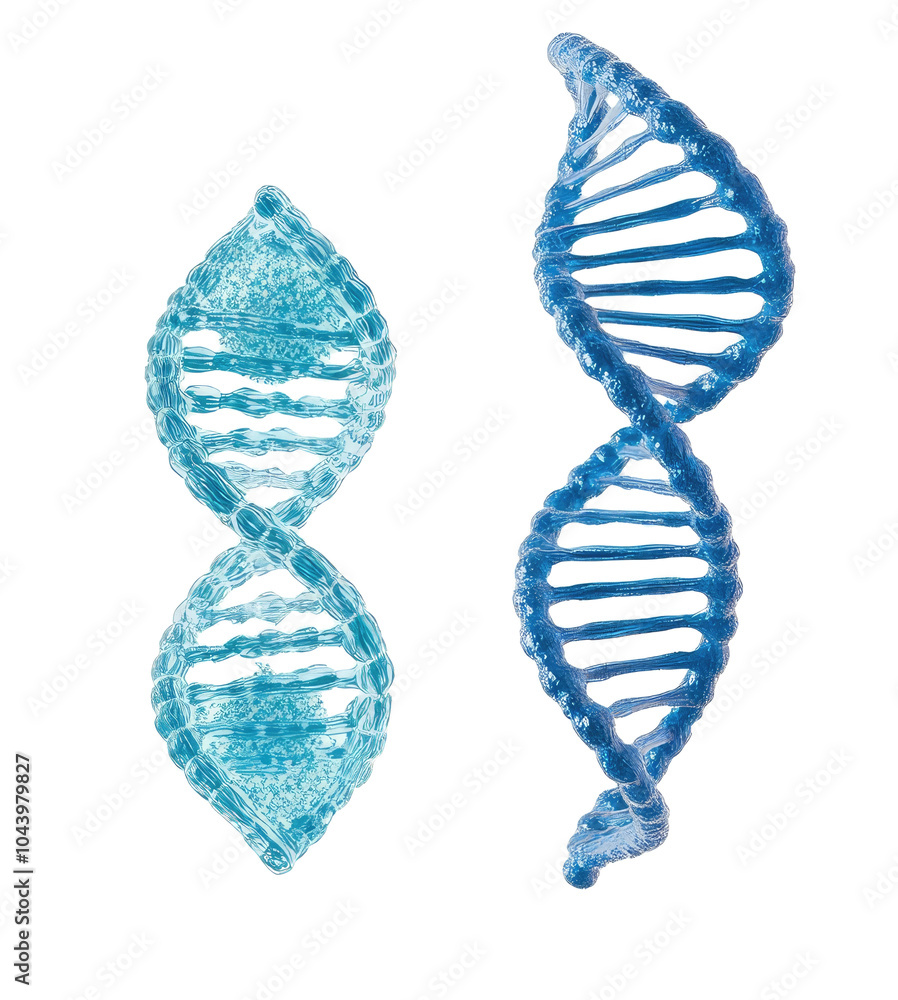 Aufkleber detailed representation of dna genome structures on a clear background generative ai