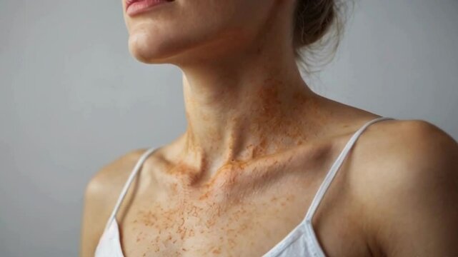 A woman with skin allergy