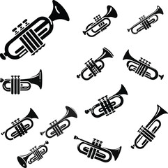 trumpet set vector