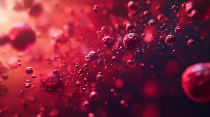 Microscopic fluid filled with red cells