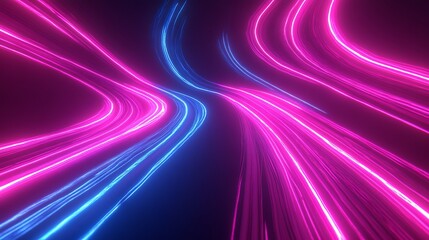 Fototapeta premium Radiating Neon Light Burst, futuristic flashes, Motion lights, Colorful Streaks on Dark Background