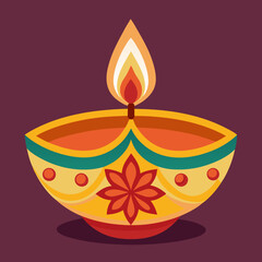 Diwali Diya Vector Illustration 