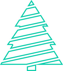 Fototapeta premium Christmas tree line icon vector. Christmas green tree illustration with star. Christmas tree vector illustration, Tree vector art, xmas tree silhouette, Christmas vector icon.